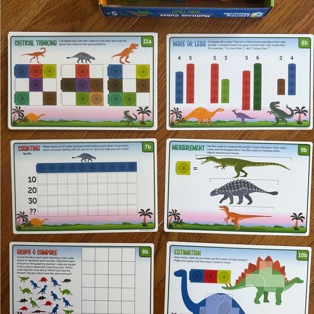 Learning Resources MathLink Cubes Dino Time Set - Picture 4 of 6